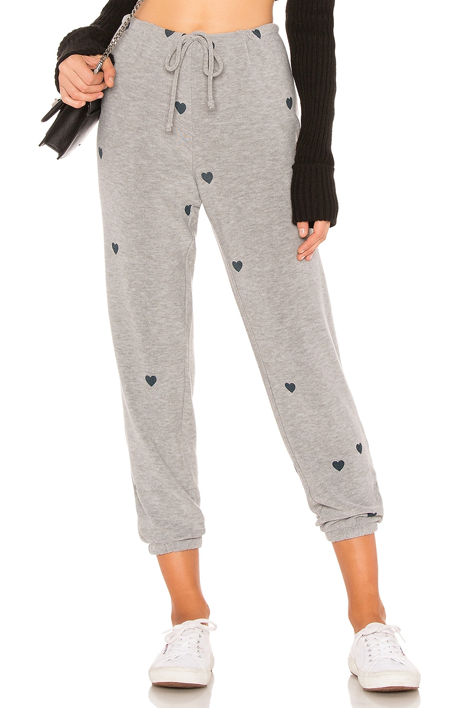 Chaser Tiny Hearts Pant in Heather Grey | REVOLVE