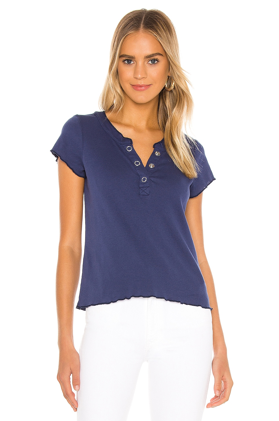 cropped henley shirt