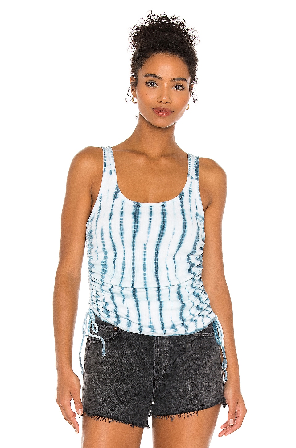 Chaser Shirred Sides Double Scoop Tank in Tie Dye | REVOLVE
