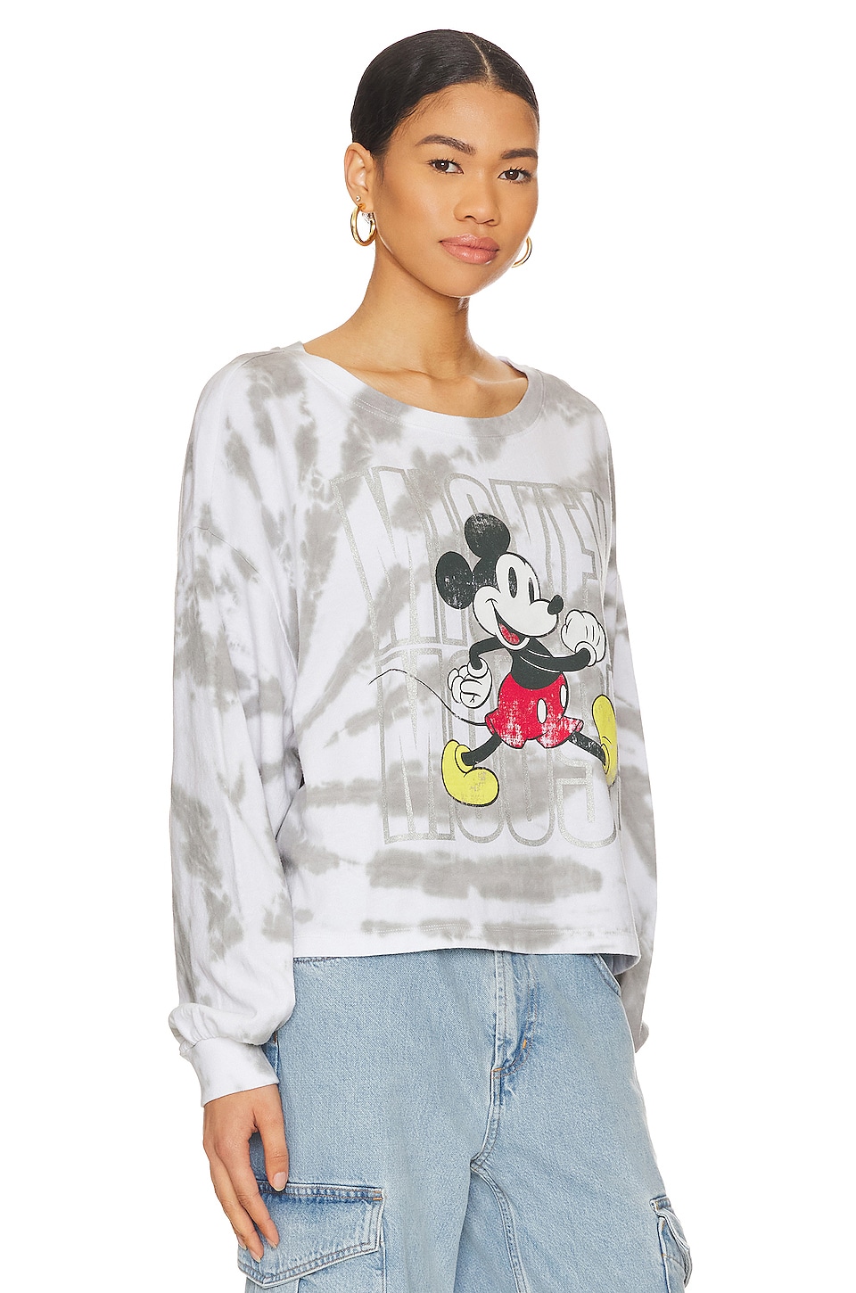 Chaser Lesh Long Sleeve Top en Silver Tie Dye