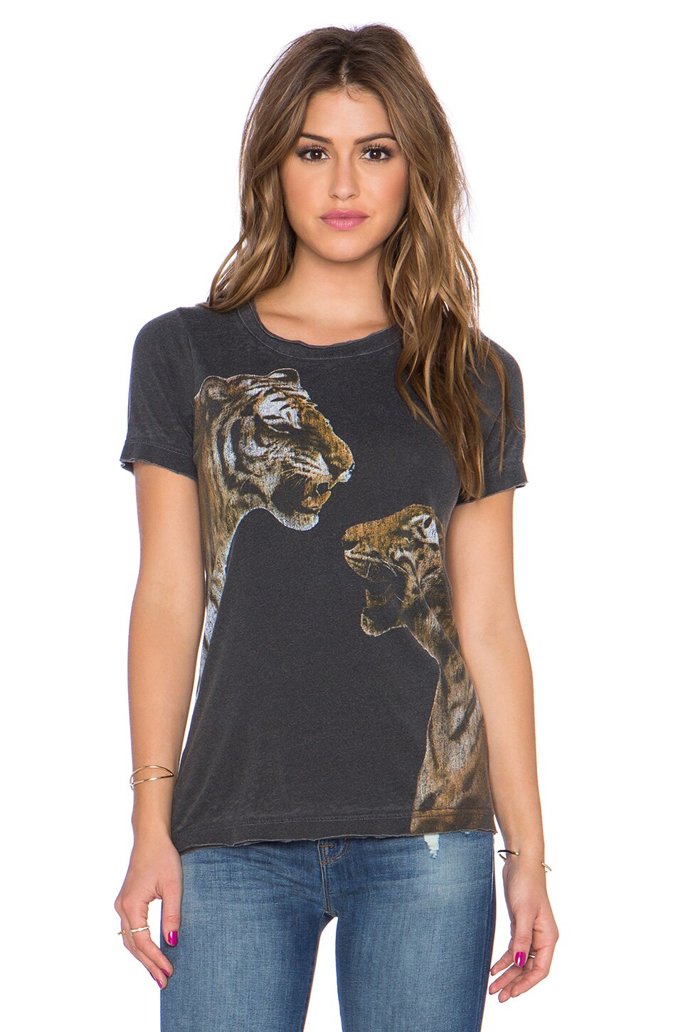Chaser Angry Tigers Tee in Vintage Black | REVOLVE