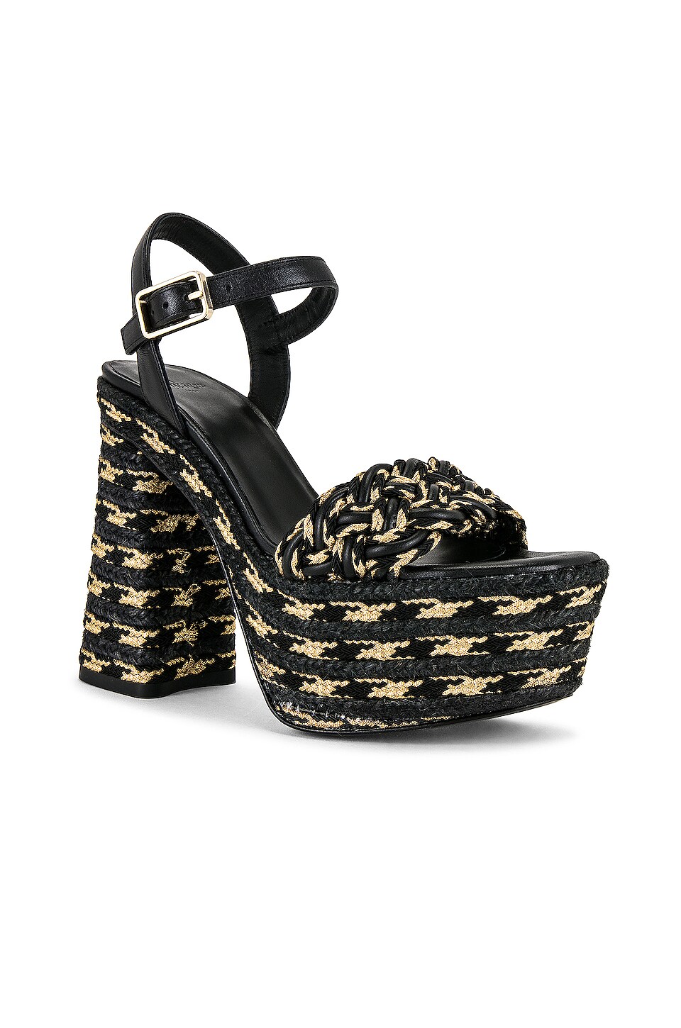 Castaner Anne Platform Sandal in Negro & Oro