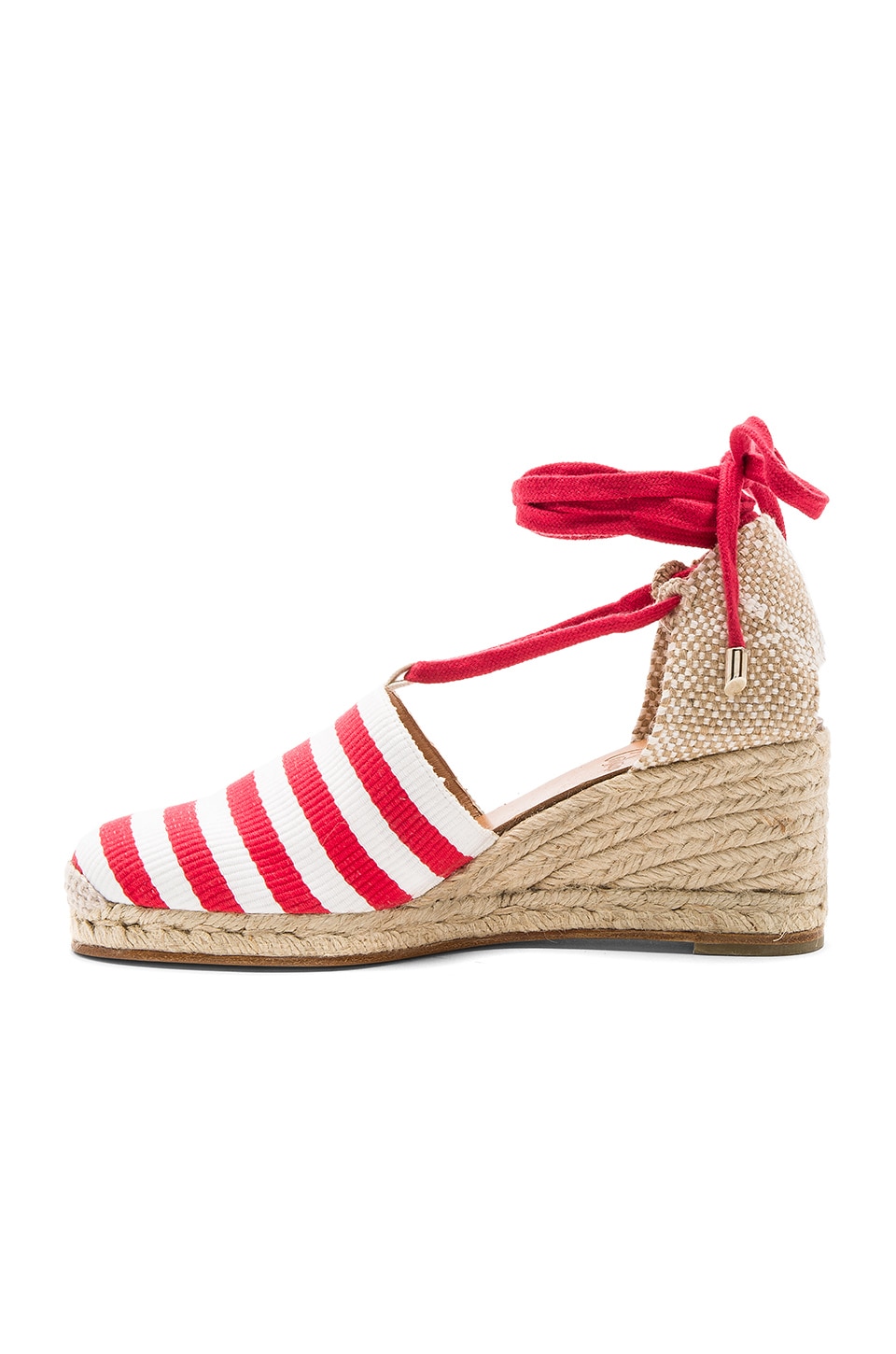 red and white espadrilles