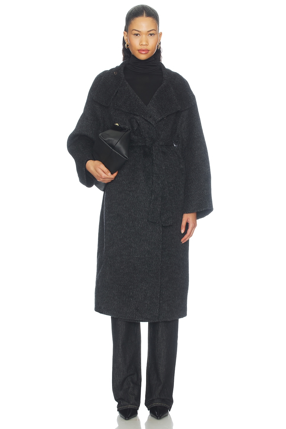 Cubic London Classic Loose-fit Stand Collar Wool-blend Coat