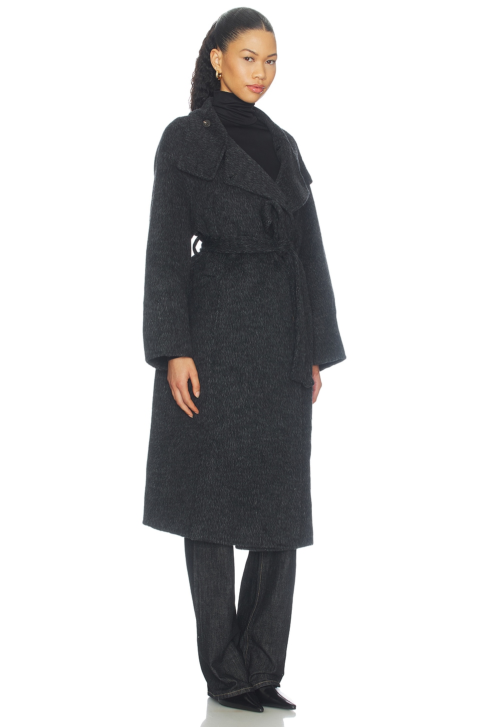 Cubic London Classic Loose-fit Stand Collar Wool-blend Coat