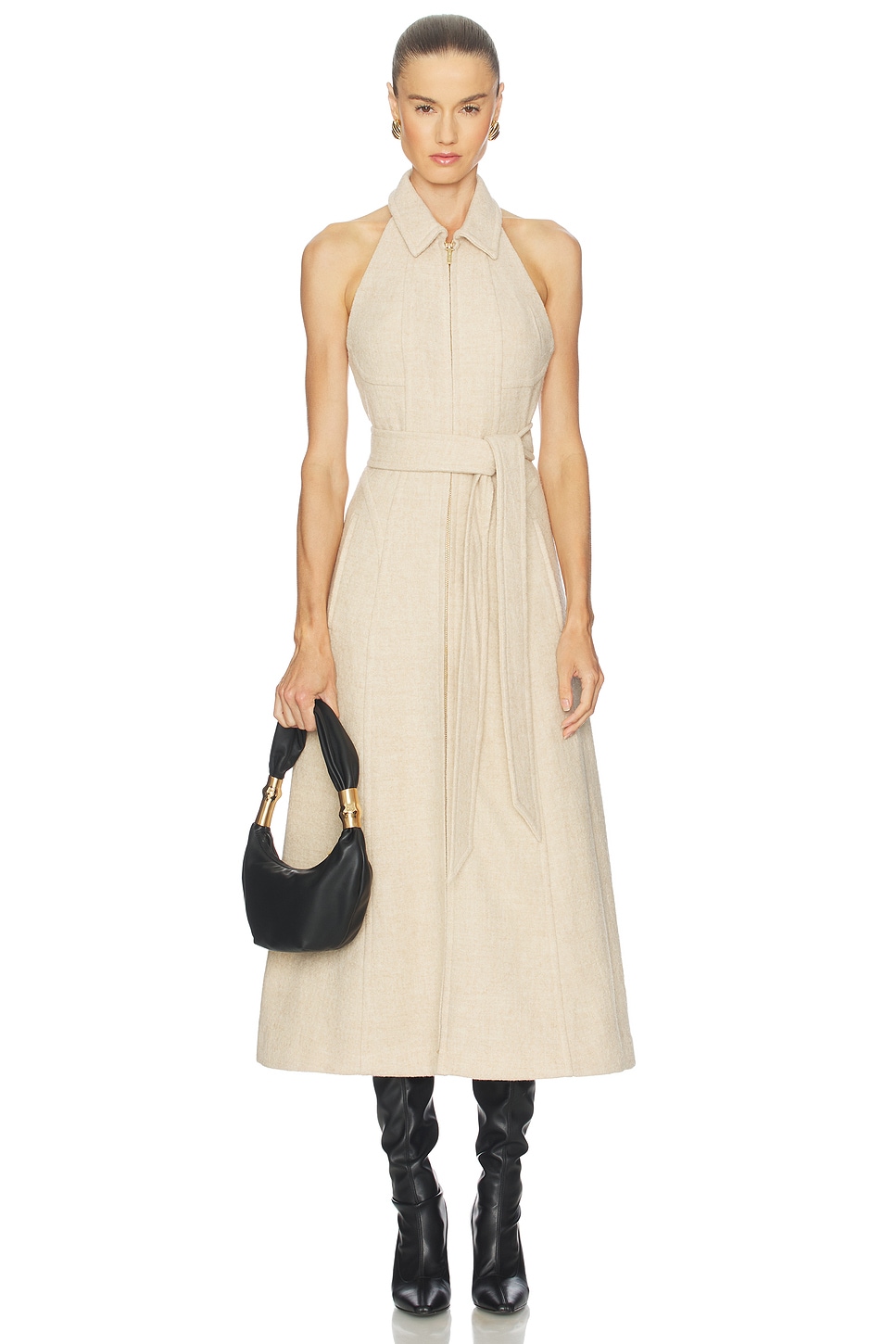 cult gaia beige dress Cult Gaia Rinley Dress In Beige Linen