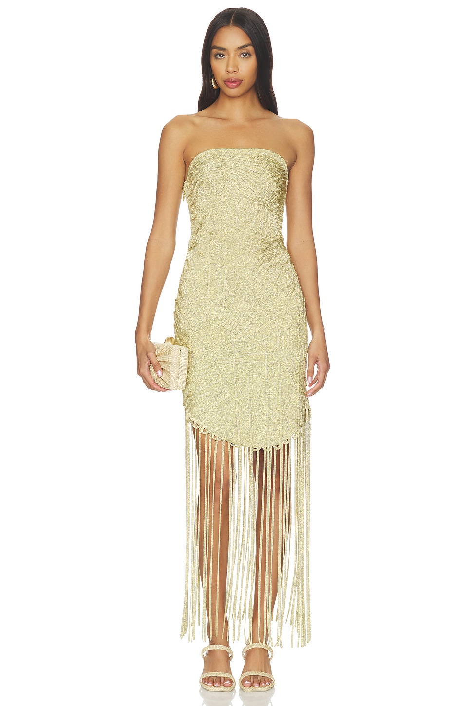 gaia metallic gold strapless dress Cult Gaia Edina Dress in Metallic Gold
