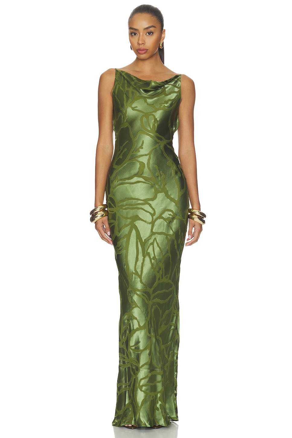 cult gaia green dress long sleeve Cult Gaia Winona Long Dress