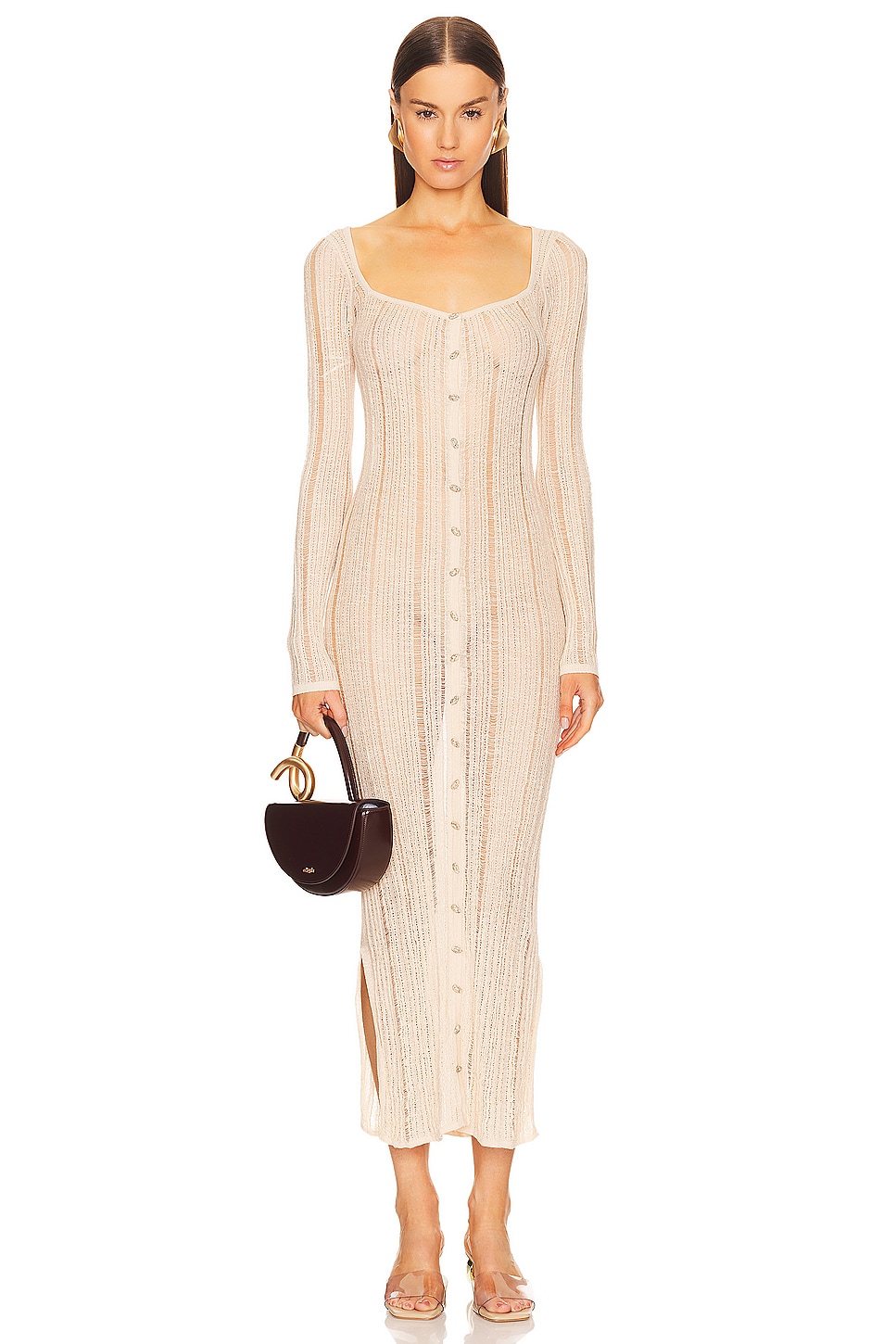 Cult Gaia Azariah Top Handle Bag in Espresso | REVOLVE