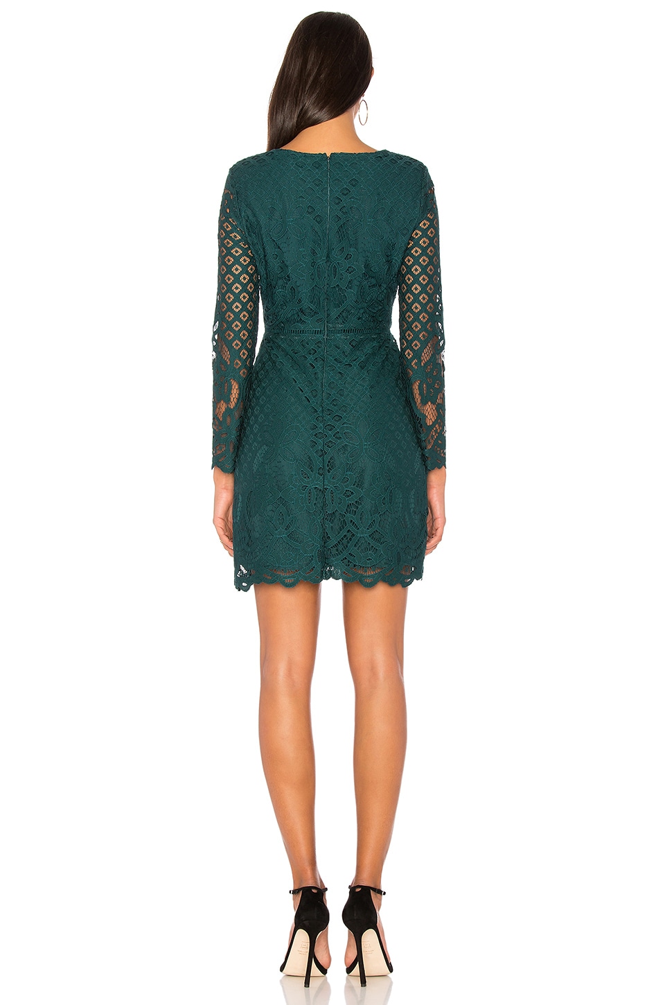 CUPCAKES AND CASHMERE Spence Fitted Lace Dress in Forest Green | ModeSens