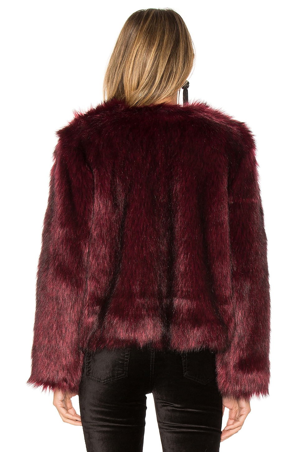cupcakes and cashmere Snyder Faux Fur Jacket in Merlot | REVOLVE