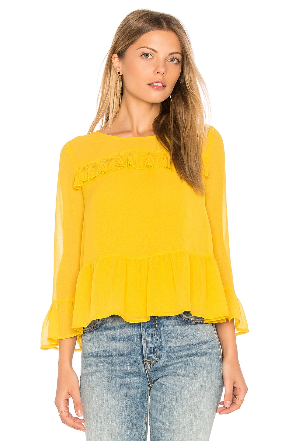 cupcakes and cashmere Katlyn Top in Safron Yellow