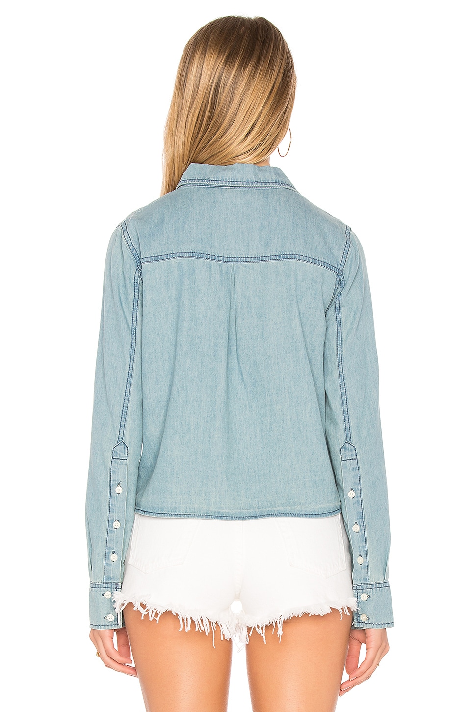 CUPCAKES AND CASHMERE Ayres Tie Front Shirt in Chambray | ModeSens