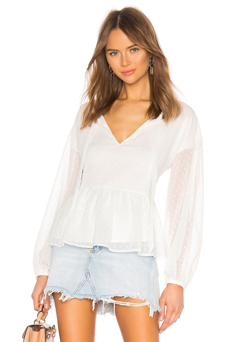 cupcakes and cashmere Amber Blouse in Ivory | REVOLVE