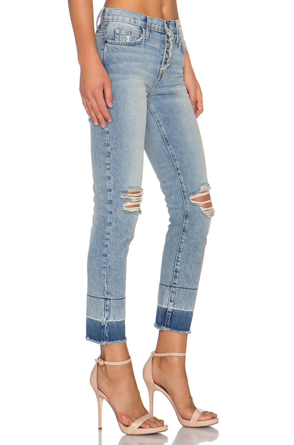 Current/Elliott The Vintage Straight in Knife Fight Destroy w/ Released Hem