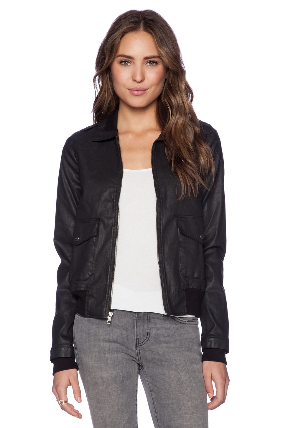 Current/Elliott The Southside Bomber in Black Coated | REVOLVE