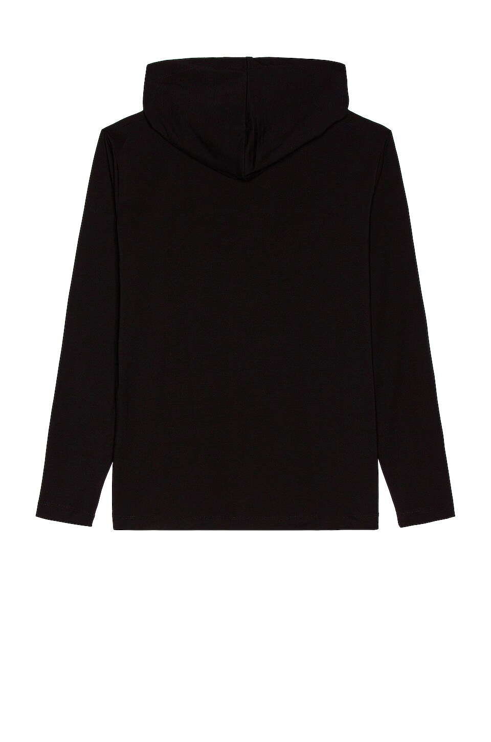 Cuts Hooded Curve Hem Hoodie in Black