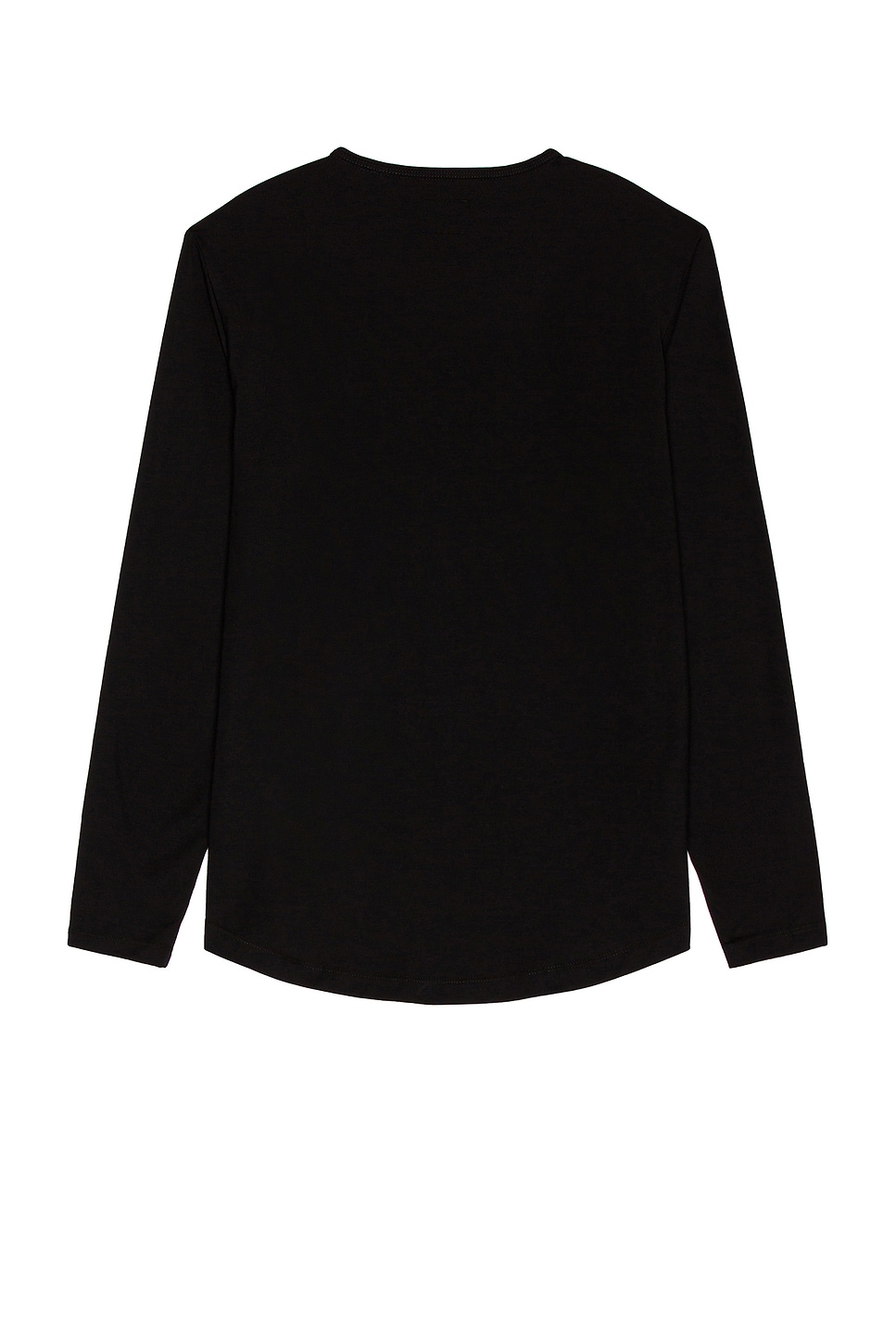 Cuts Long Sleeve Crew Curve Hem T-Shirt en Black