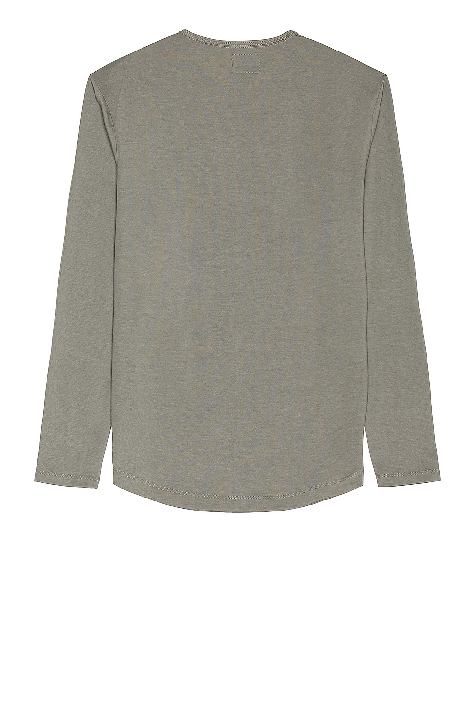 Cuts Long Sleeve Crew Curve Hem T-Shirt in Sage