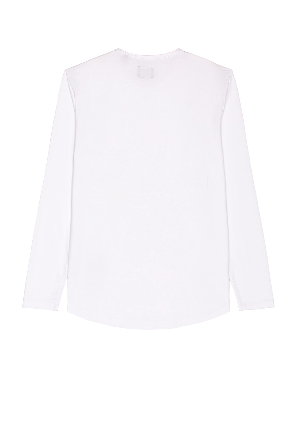 Cuts Long Sleeve Crew Curve-Hem T-Shirt in White