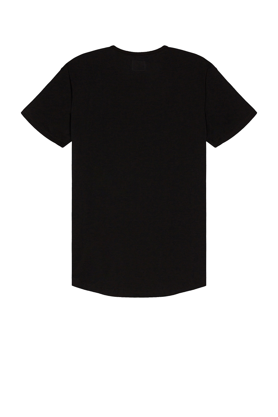 Cuts Crew Curve Hem T-Shirt in Black