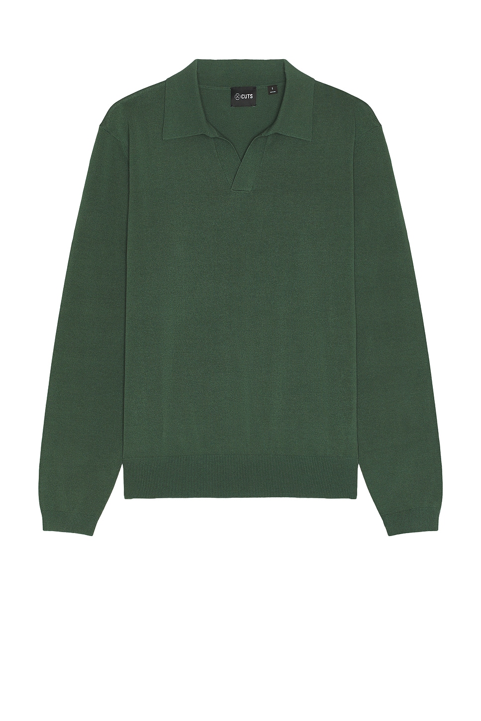 Riviera Knit Long Sleeve Polo in Moss