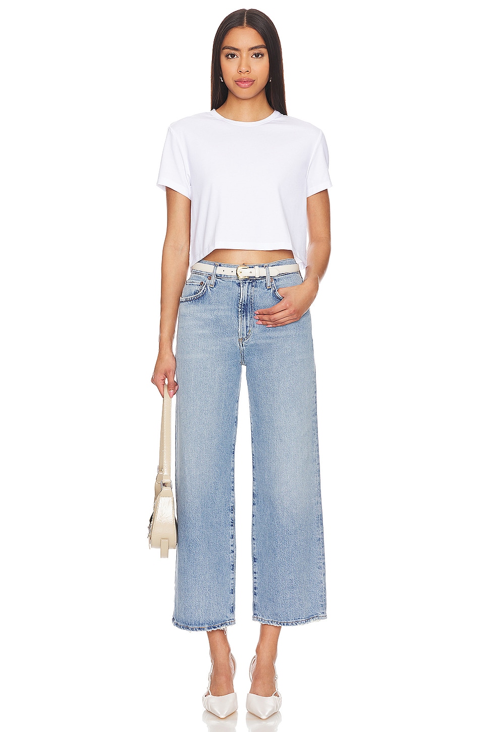 Cuts Almost Friday Tee Cropped in White | REVOLVE
