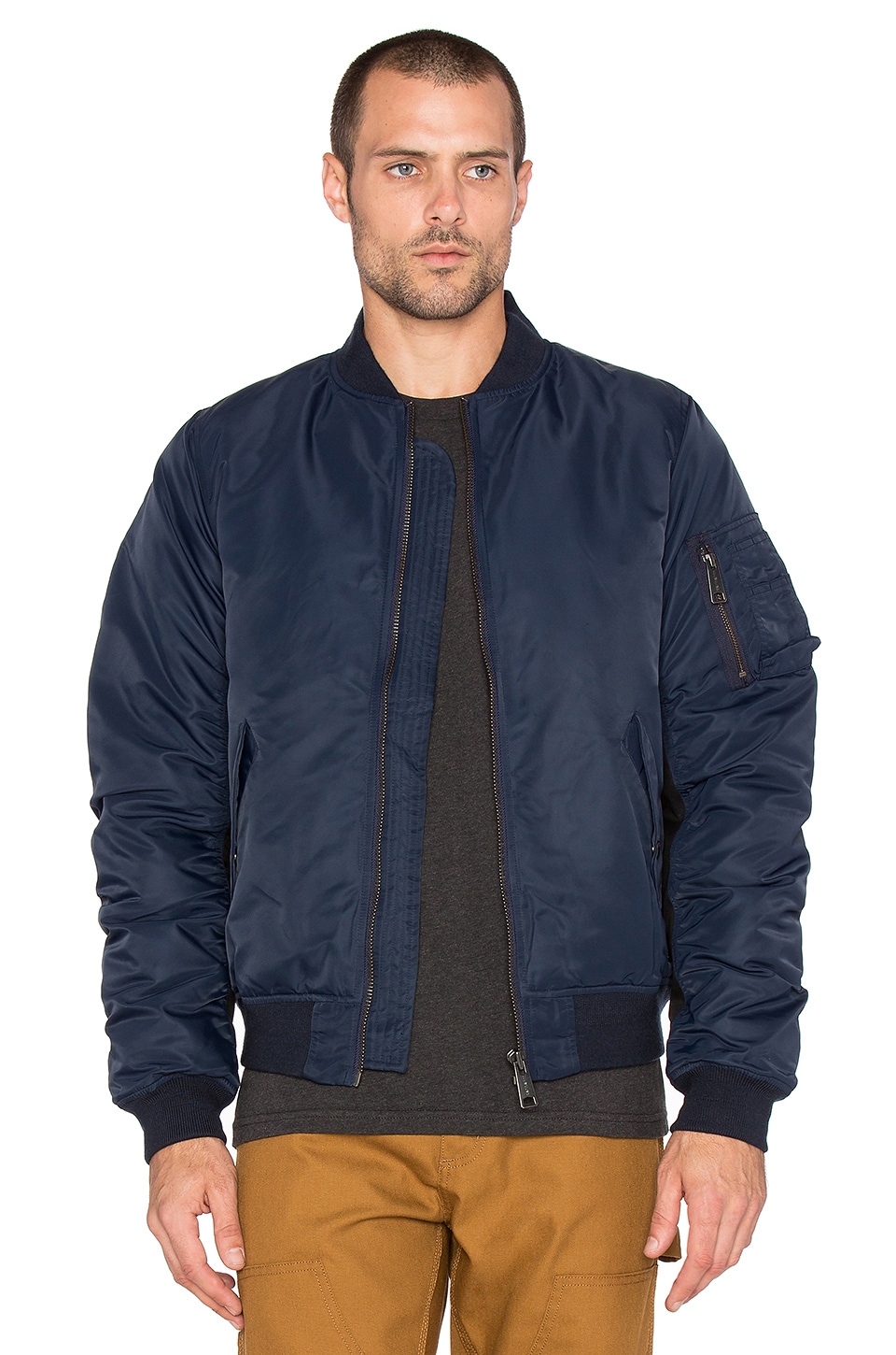 Carhartt WIP Ashton Bomber Jacket in Navy & Black | REVOLVE