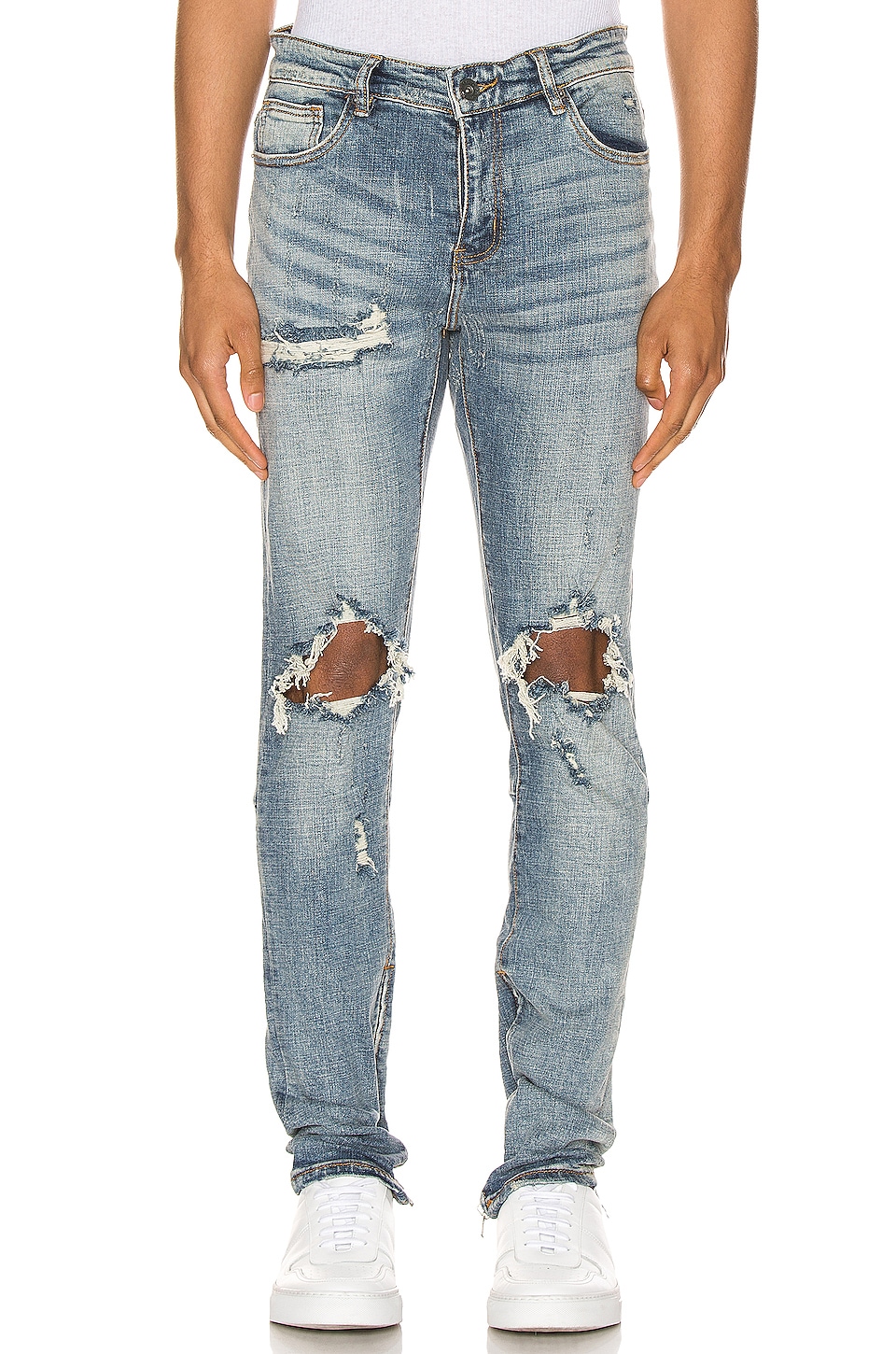 Crysp Denim Pacific Denim Jean in Blue Ripped | REVOLVE