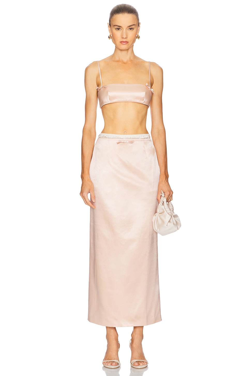 Courtney Zheng Irene Wool Silk Duchesse Midi Skirt thumbnail