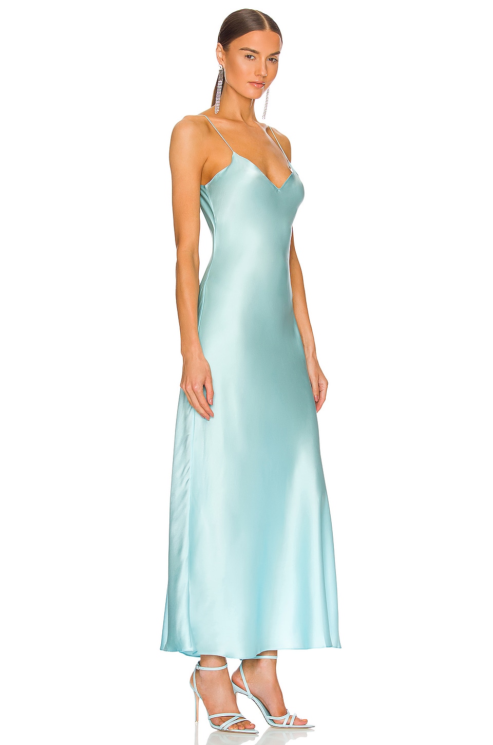 DANNIJO Mossy Maxi Slip Dress in Tulum Blue