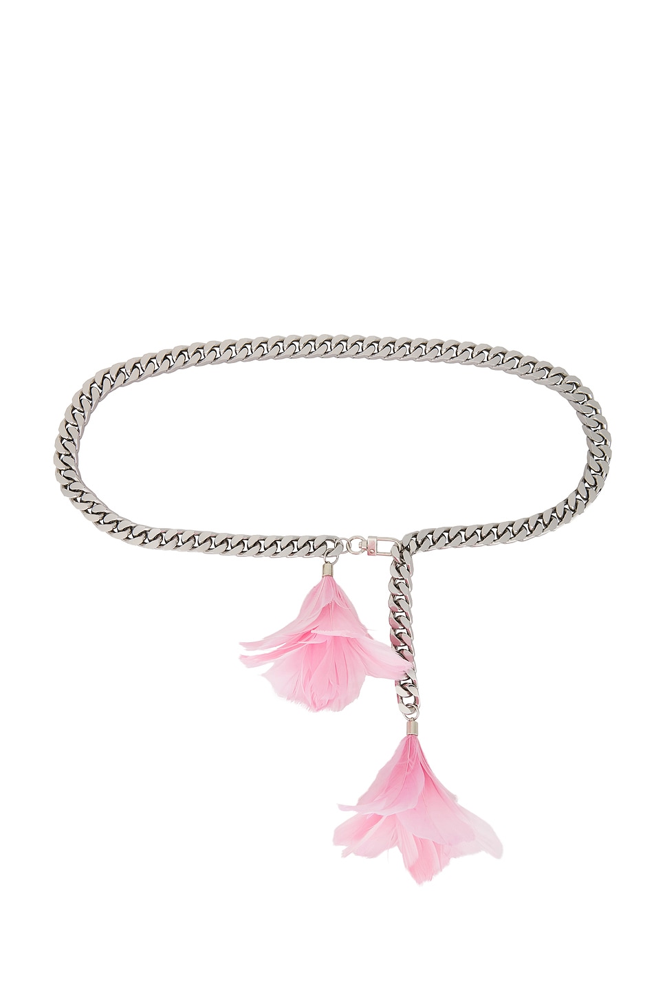 Feather Flower Detail Chunky Chain Belt