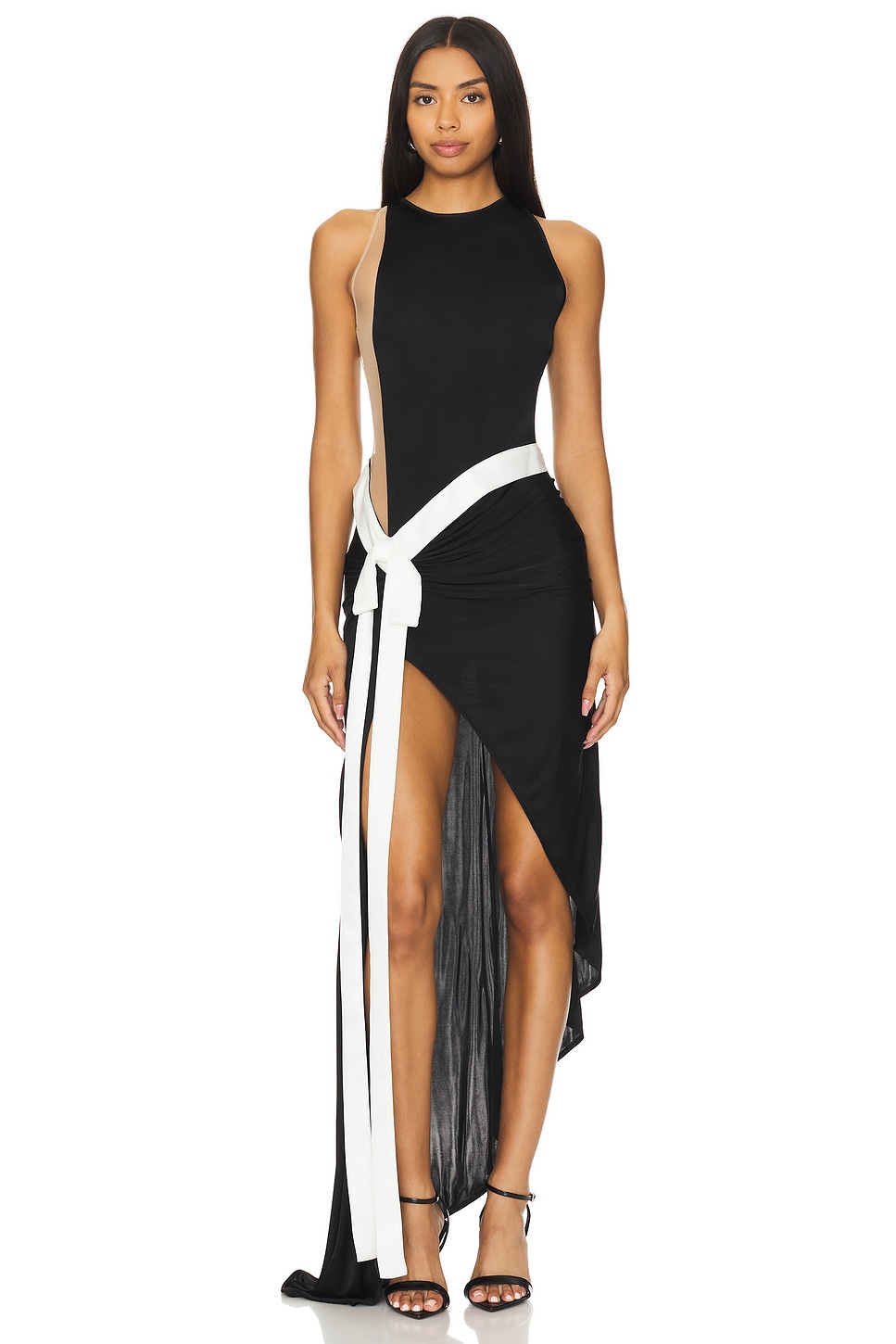 David Koma Satin Bow Detail Gown