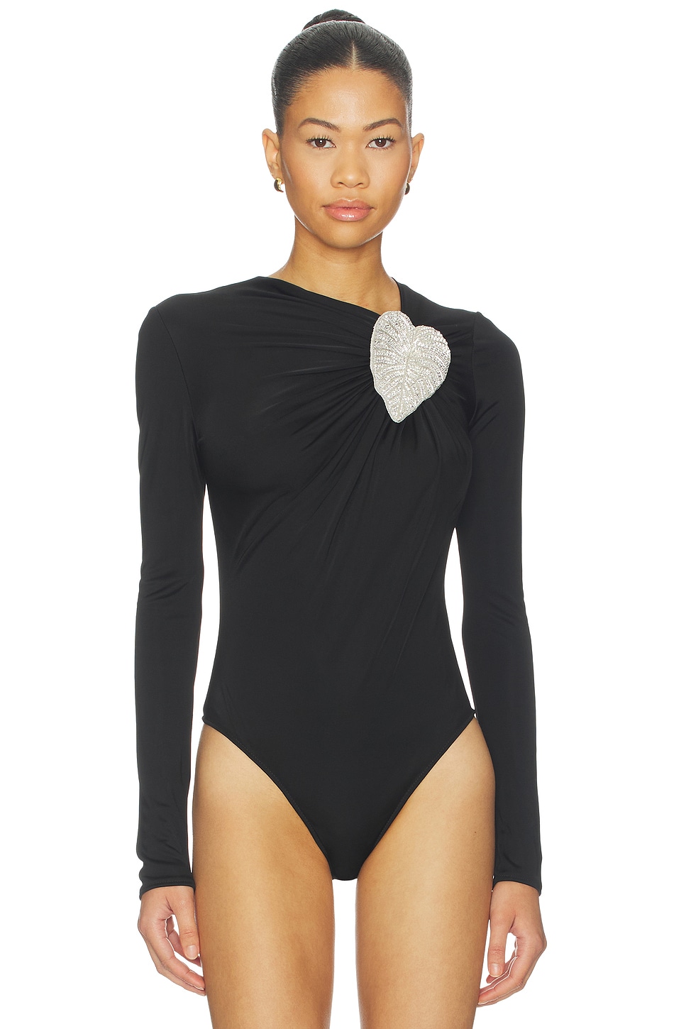 Crystal Leaf Long Sleeve Bodysuit - thumbnail 3