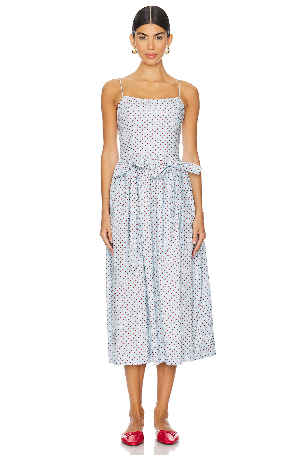 Damson Madder - Penelope Spot Midi Dress | Plush