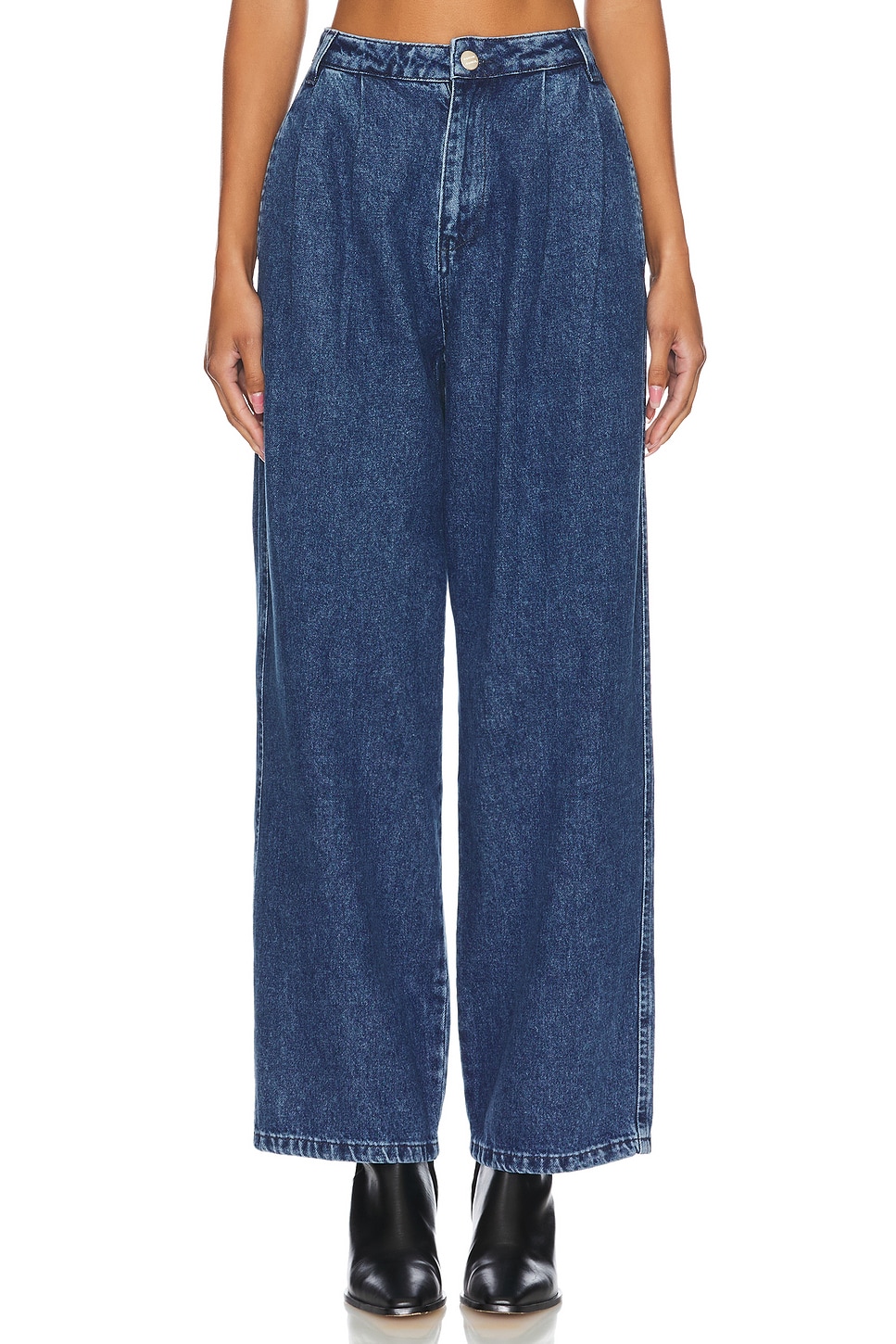 Damson Madder Vintage Wash Sailor Wide Leg Jeans in Blue