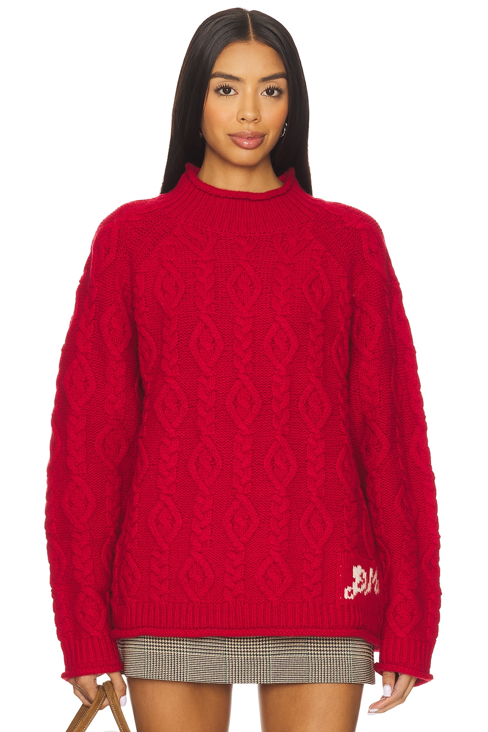 Damson Madder Ffion Stitch Interest Jumper in Red | REVOLVE
