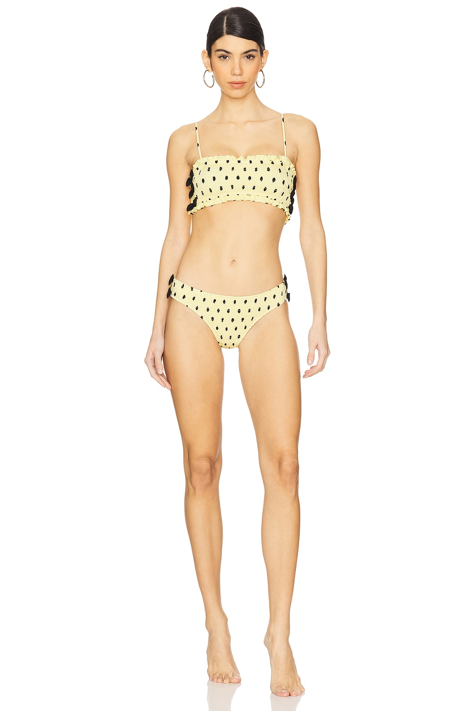 Jezebel Shirred Bow Bikini Top