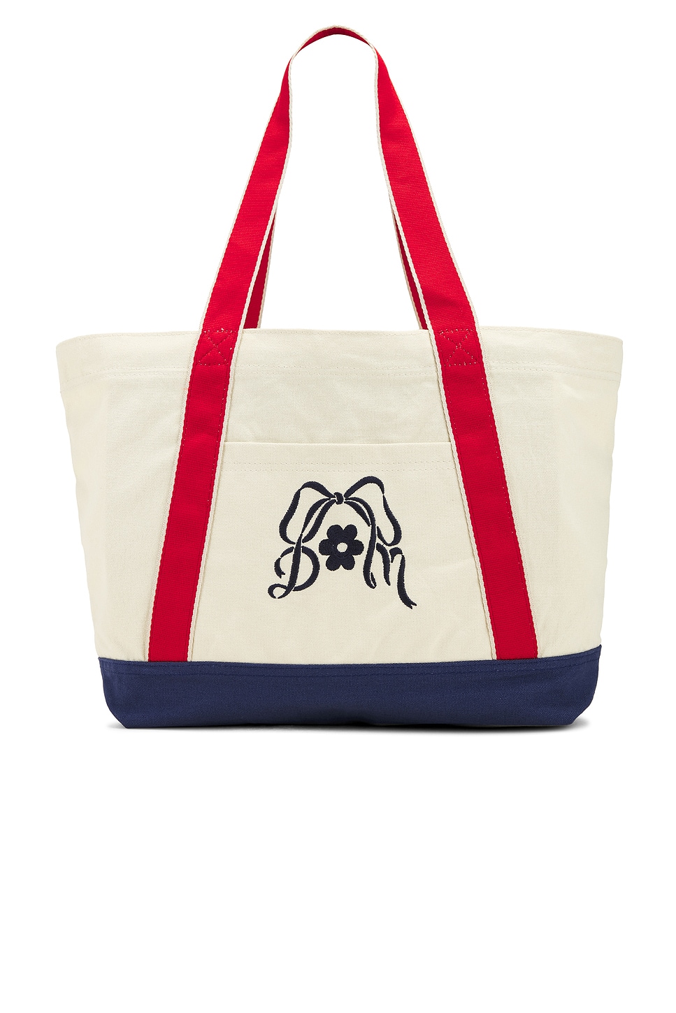 トートバッグ [Damson Madder] CANVAS TOTE BAG WITH EMBROIDERY : ECRU Damson Madder Canvas Tote Bag in Ecru | REVOLVE