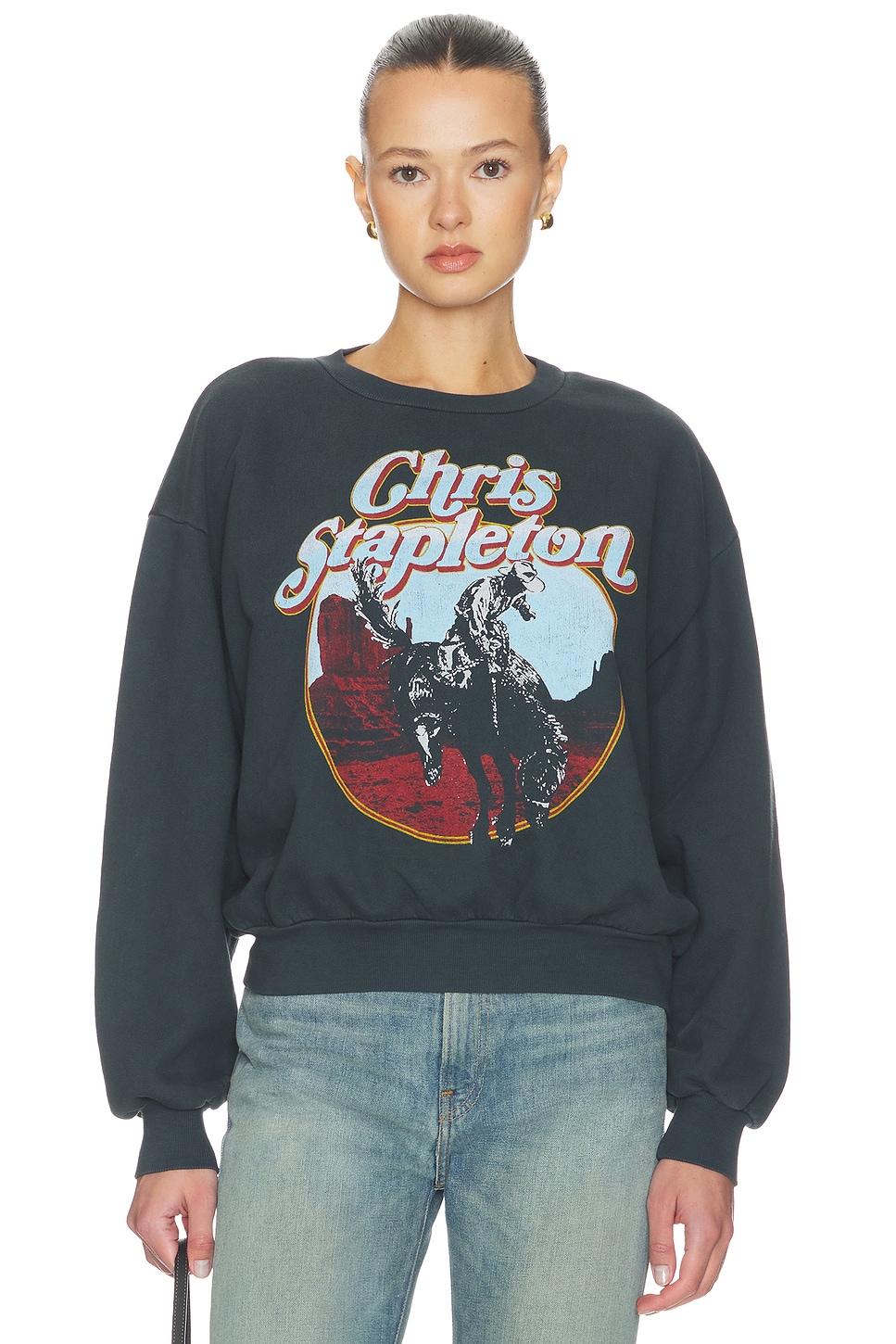 Chris Stapelton Horse Oversized Crew Sweatshirt