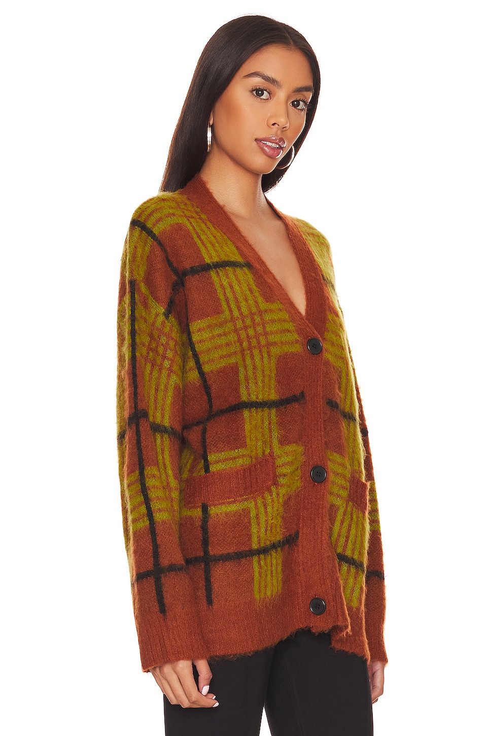 DAYDREAMER Oversized Cardigan in Spiced Autumn Plaid