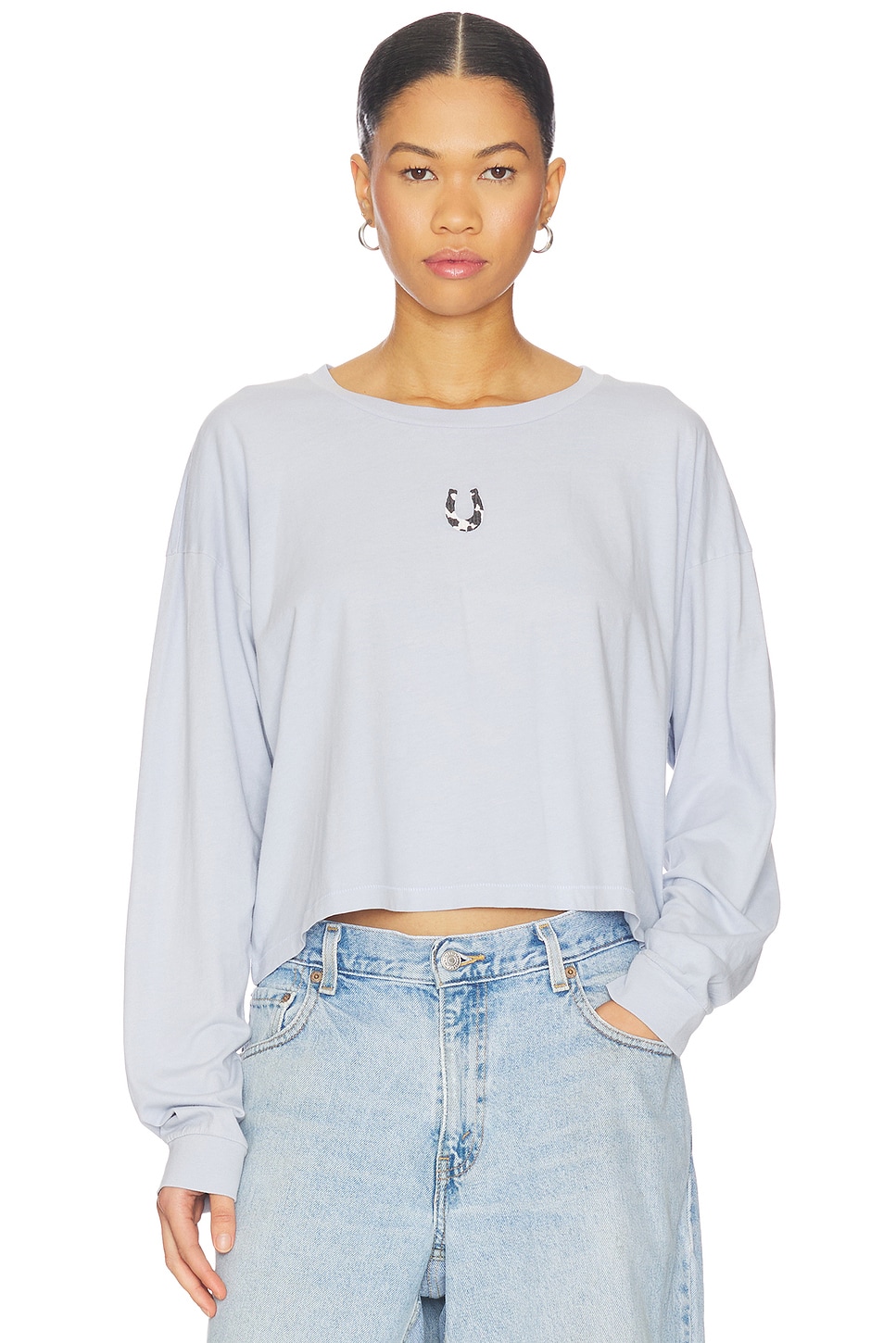 Cow Pattern Horseshoe Meet & Greet Long Sleeve Top - thumbnail 2