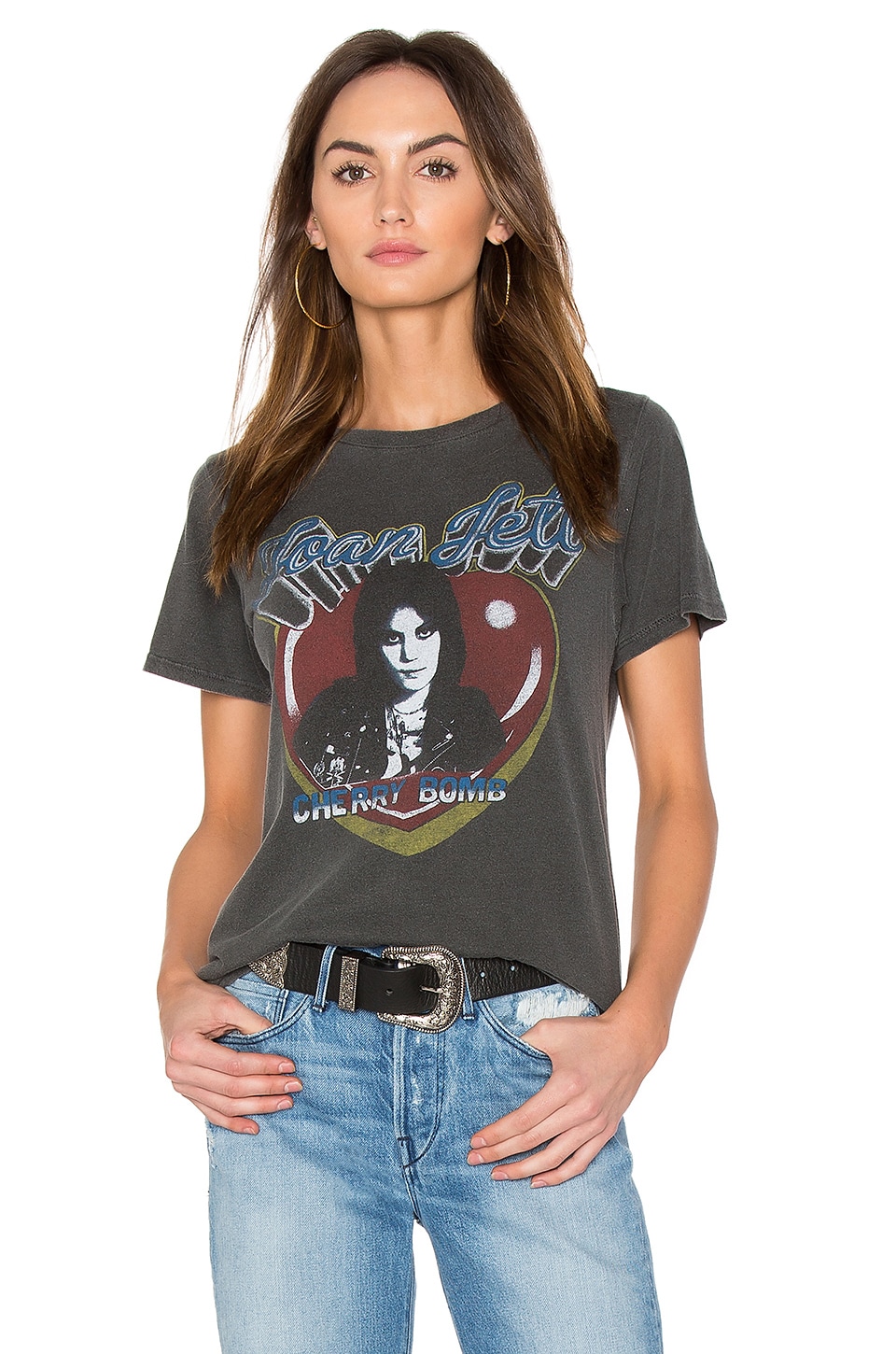 DAYDREAMER Joan Jett Cherry Bomb Tee in Faded Black | REVOLVE