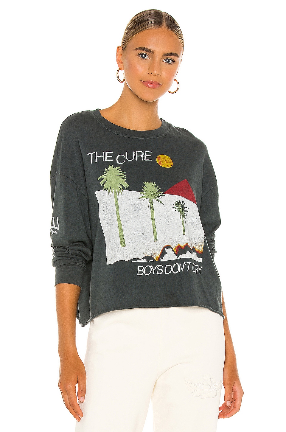 DAYDREAMER The Cure Boys Don't Cry Oversized Long Sleeve Crop Tee in ...