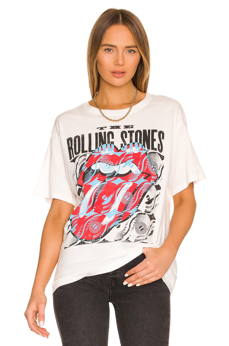 DAYDREAMER Rolling Stones Tee in Vintage White | REVOLVE