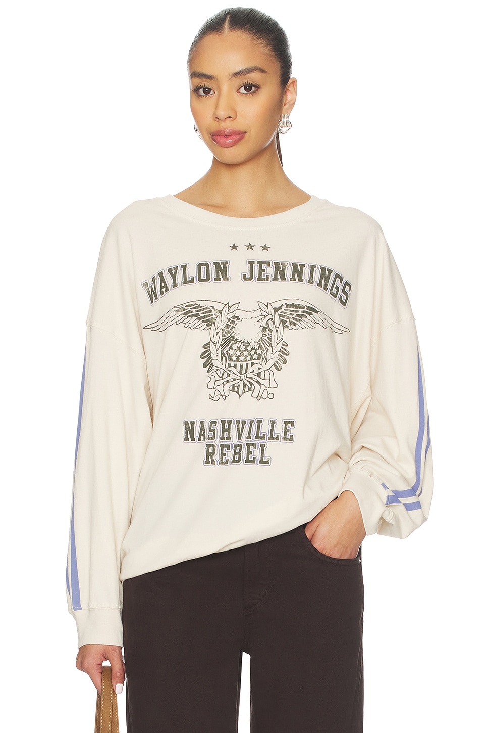 Waylon Jennings Nashville Rebel Os Long Sleeve Tee