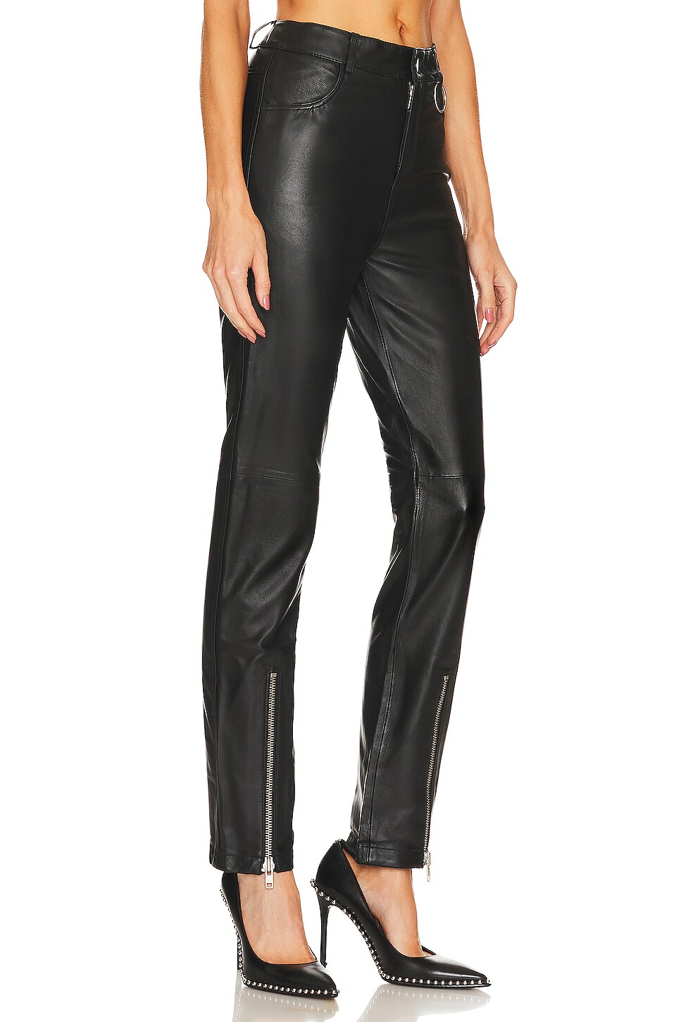 Deadwood Phoenix Zip Leather Pant in Black