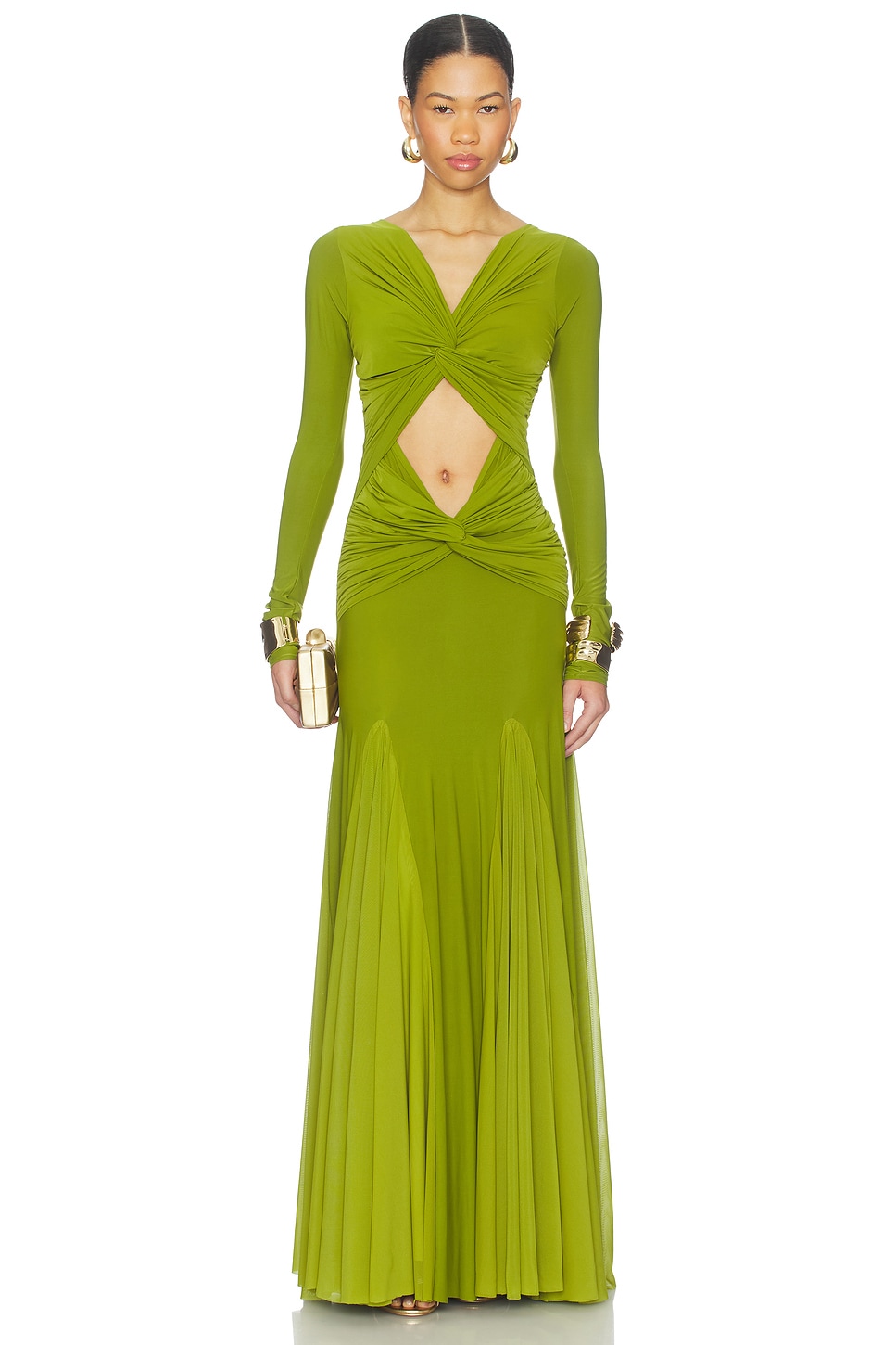 lime green dress formal ALANISA MAXI DRESS - PISTACHIO | Dubai | UAE | Ksa | GCC main image 1