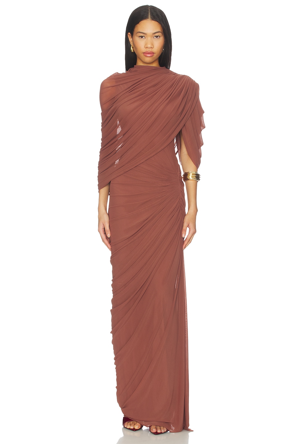 deme by gabriella dress brown Deme By Gabriella JUNE CHOCOLATE BROWN FITTED MAXI DRESS