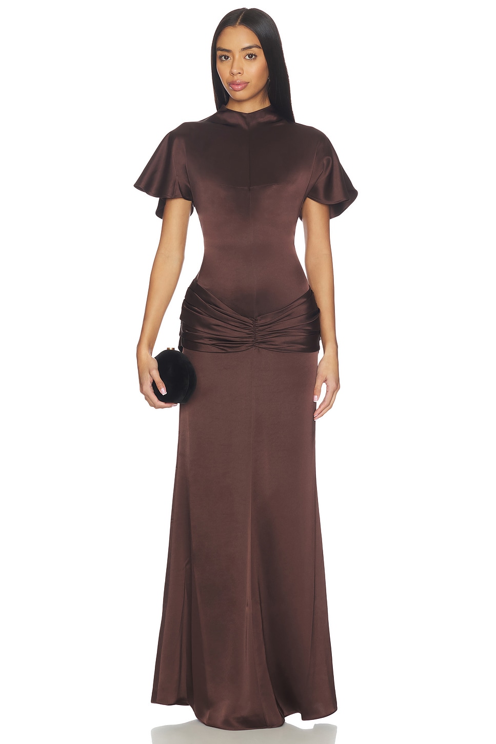 de la vali brown dress de LA VALI Noor Maxi Dress in Brown